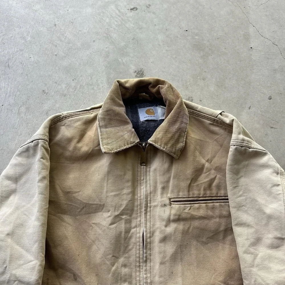 Vintage Carhartt Detroit Jacket Brown Lined Men's‎ Size M/40 6BLJ 80s Distressed